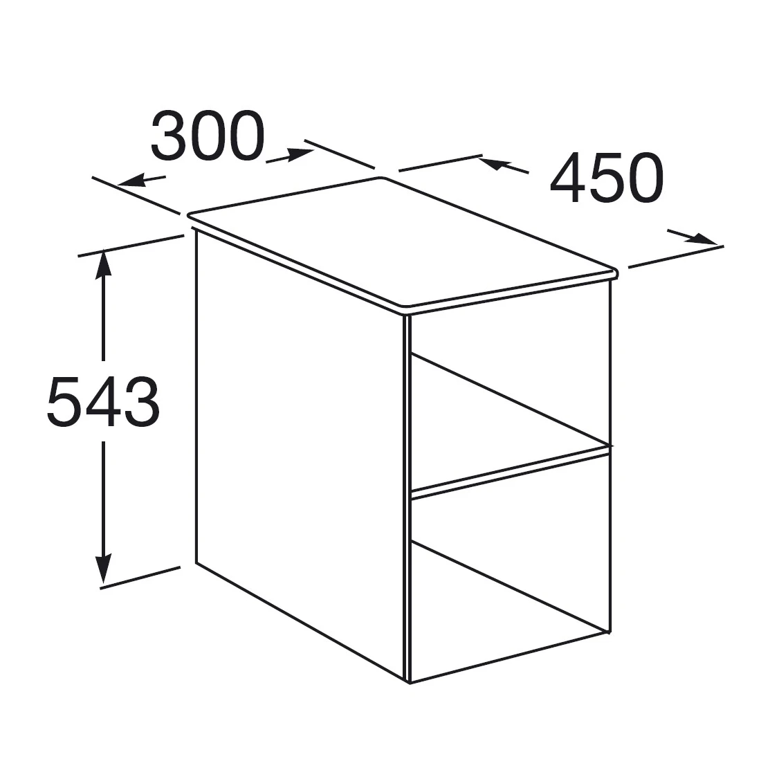ROCA VICTORIA BASIC меблевий модуль 30см, без дверцят, бiлий глянець - 2