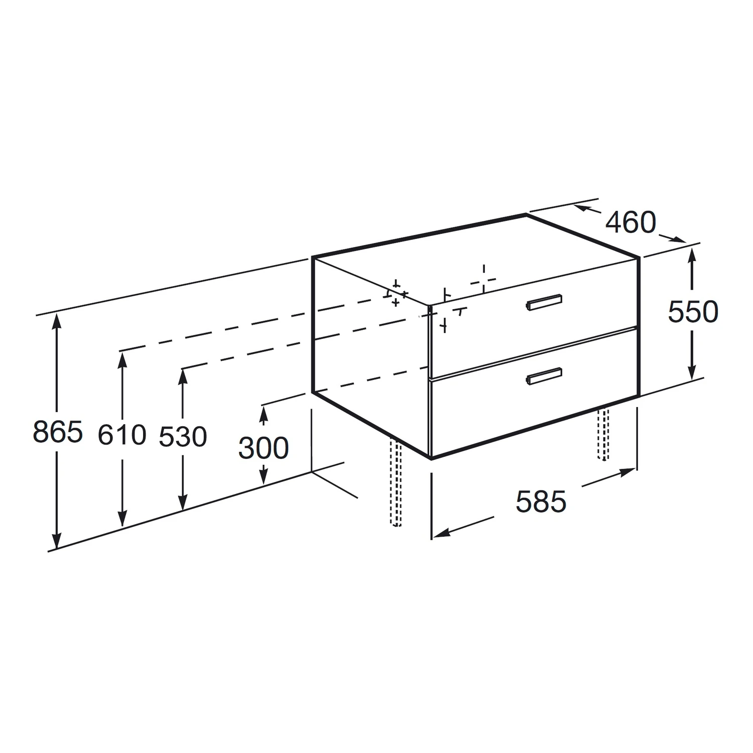 ROCA VICTORIA BASIC MODULAR шафка з двома ящиками 59см, колiр бiлий - 2