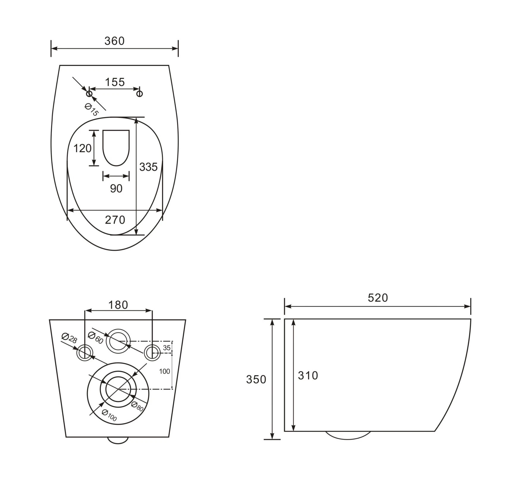 IMPRESE SAFIR Rimless унітаз підвісний 52*36*35см, сидіння Duroplast Slim slow-closing - 2