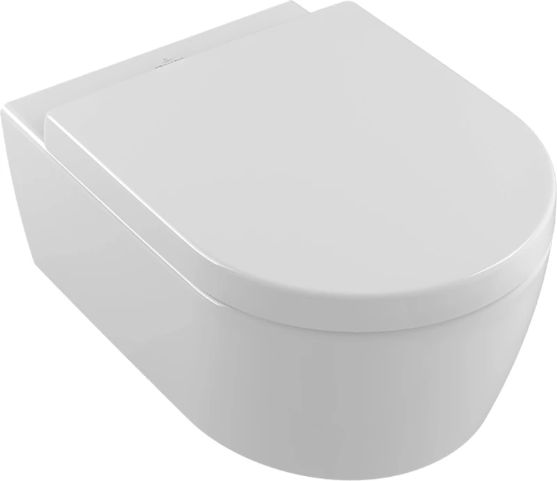 VILLEROY & BOCH AVENTO унiтаз пiдвiсний, гориз випуск, Direct Flush, з сидiнням QuickRelease, SoftCl