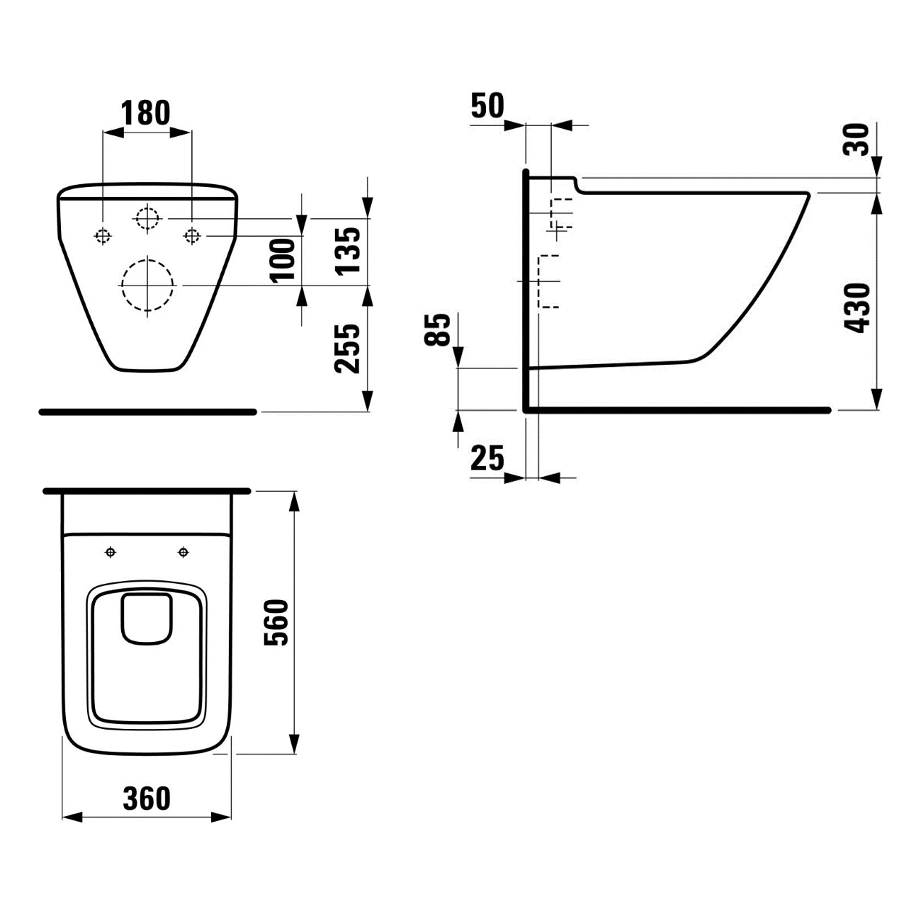 LAUFEN PALACE Rimless унiтаз пiдвiсний 38*36*56см, у комплектi з сидiнням з системою плавного опуска - 2