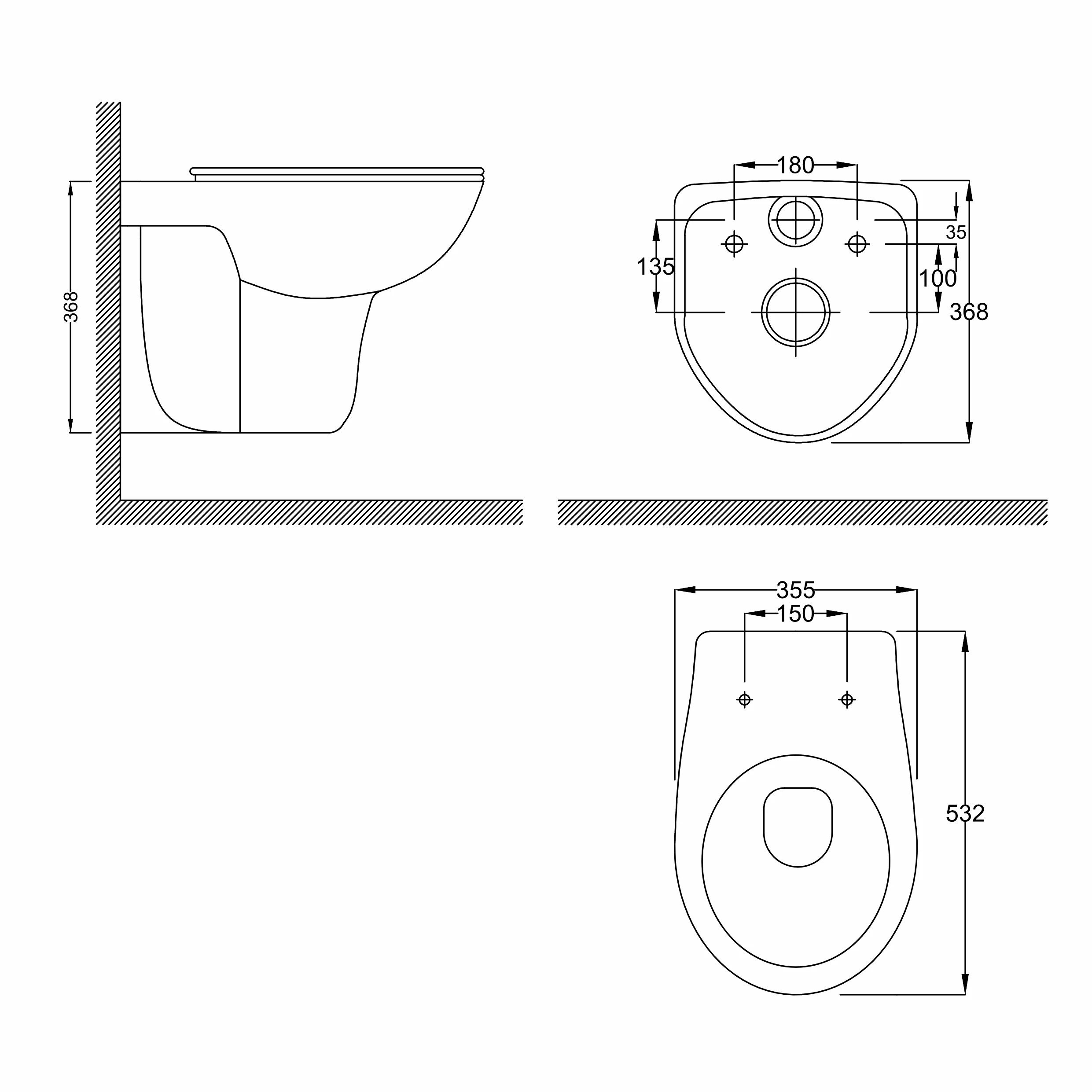 RJ FLIP Rimless унітаз підвісний, сидіння поліпропілен slow-closing - 2