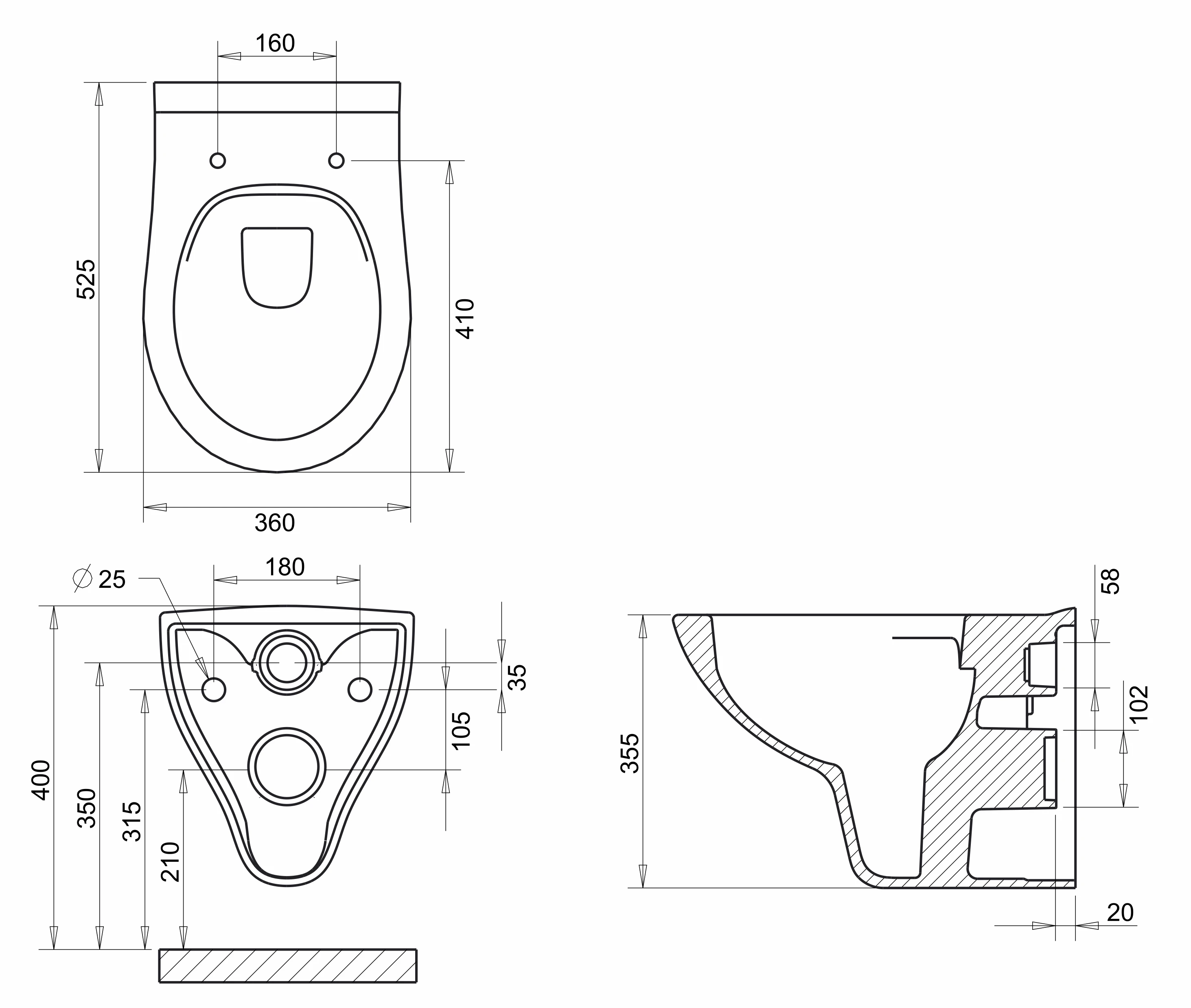 IMPRESE NETKA Rimless унітаз підвісний 53*36*37см, сидіння Duroplast Slim slow-closing - 2