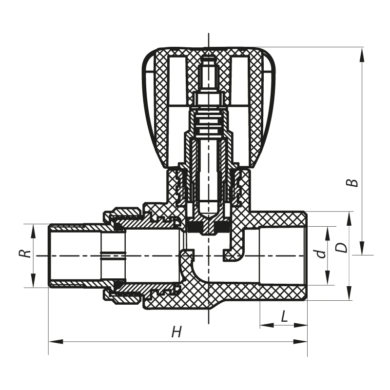 Вентиль радіаторний прямий PPR 25x3/4 (Koer K0166.PRO) (KP0214) - 2