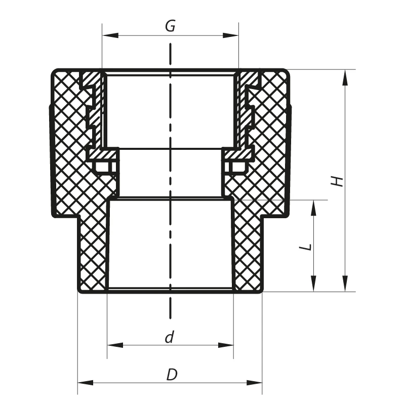 Соединительная муфта ВР 25x3/4F PPR Koer K0088.PRO (KP0106)