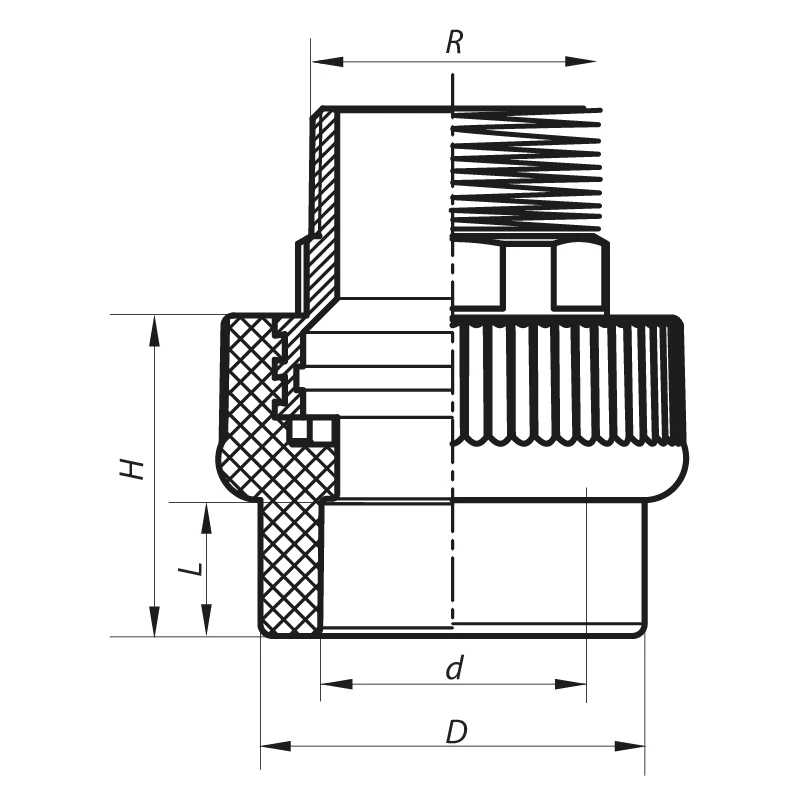 Соединительная муфта НР 63x2M PPR Koer K0102.PRO (KP0121)