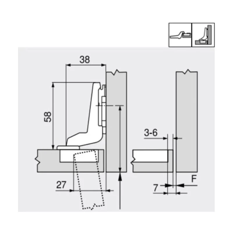 Завіса Blum Modul вкладна 100⁰ 91M2750 MB V250 NI Нікель - 2