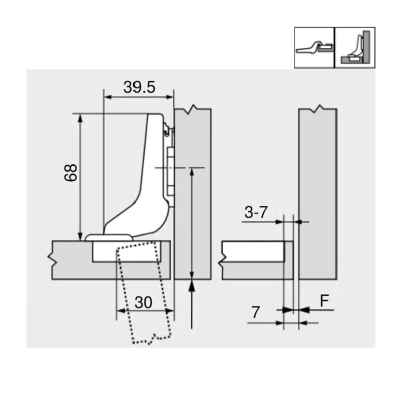 Завіса Blum вкладна без Blumotion 110⁰ 70T3750,TLMB V50 NI Нікель - 2