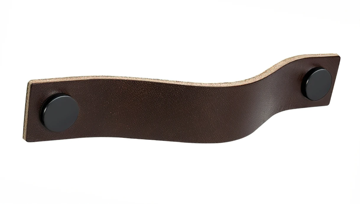 Меблева ручка Beslag Design з натуральної шкіри 333174-11 Коричневий/Чорний