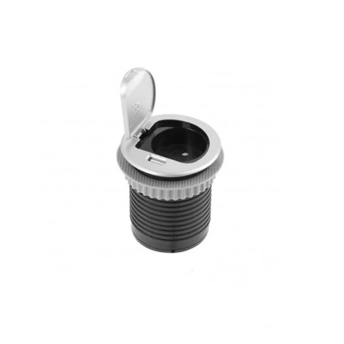 Подовжувач GTV AE-BPW1S2UCH-80  Schuko 1 розетка+USB Сірий