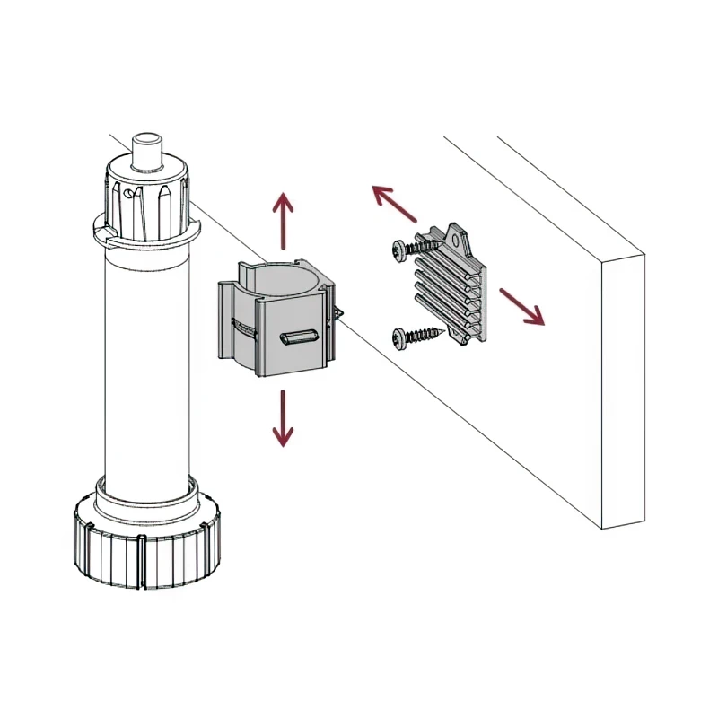 Клипса Scilm к мебельной ножке для алюминиевого и пластикового цоколя. - 2