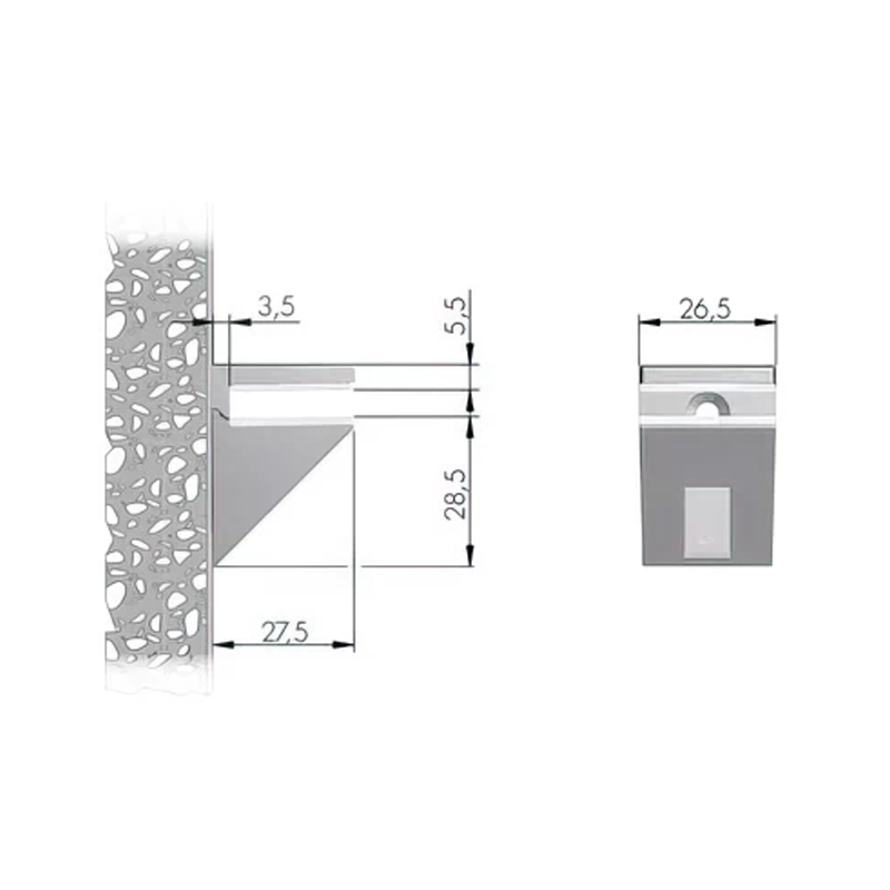 Полкодержатель для стекла Italiana Ferramenta под толщину 5-12мм Kalabrone Mini Никель - 2