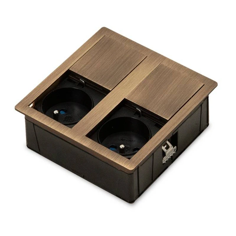 Блок розеток з ковзаючою кришкою ASA Versahit 2 060.15F.00004 Зістарена бронза