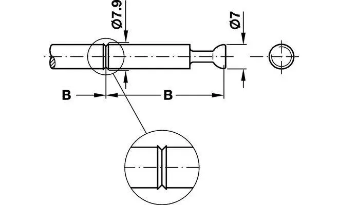 Болт Hafele Minifix двосторонній D-7 мм  В-34 мм 262.28.286 Сталь - 2