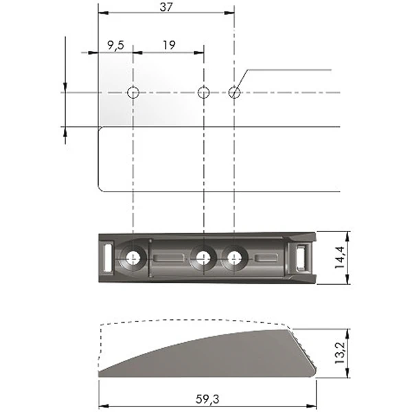 Крепление для выталкивателя Italiana Ferramenta K PUSH TECH 20мм Белый - 2