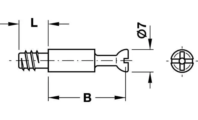 Болт Hafele Minifix з плаваючою втулкою В34\5 мм 262.28.026 Сталь - 2