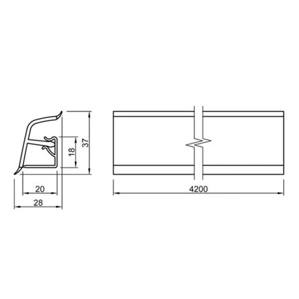 Плинтус кухонный LuxeForm 118 4200 мм L915 Песок 92107 - 2