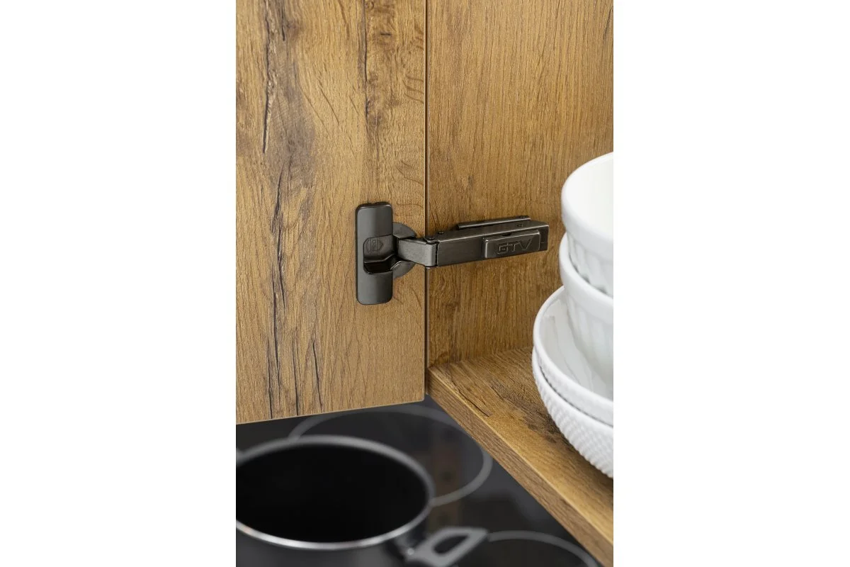 Завіса GTV ZM-DCHCB08-3DBEO-20 напівнакладна з дотягом і прямою планкою Чорна - 2