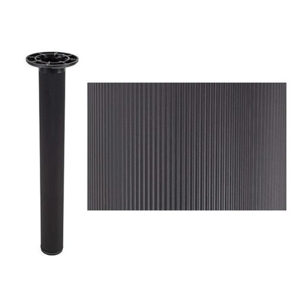 Опора для стола Mesan 104-50-01-602 квадратная рифленая Н-710мм Черная матовая