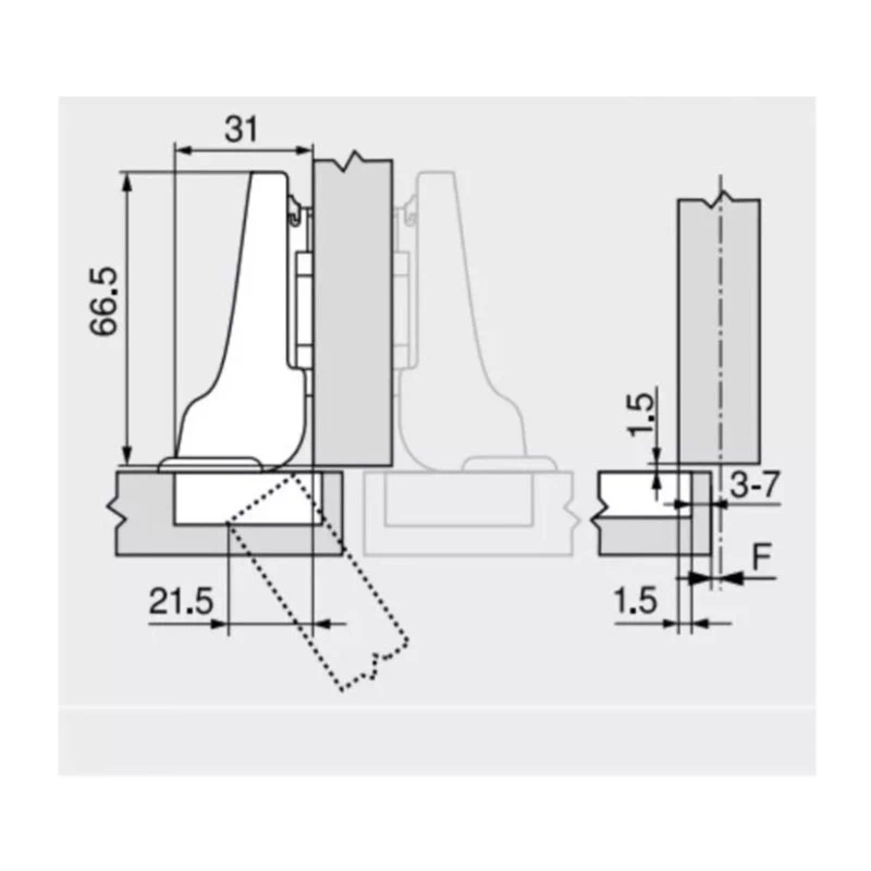 Завіса Blum напівнакладна CLIP top 110° 71T3650 MB V50 NI Нікель - 2