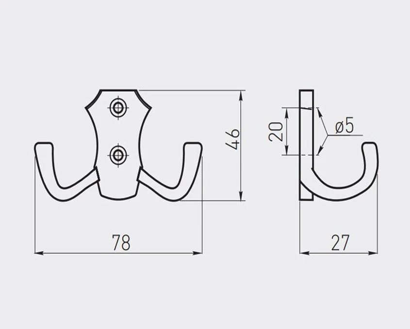 Гачок GTV WZ-B0-K24-20  малий Чорний - 2