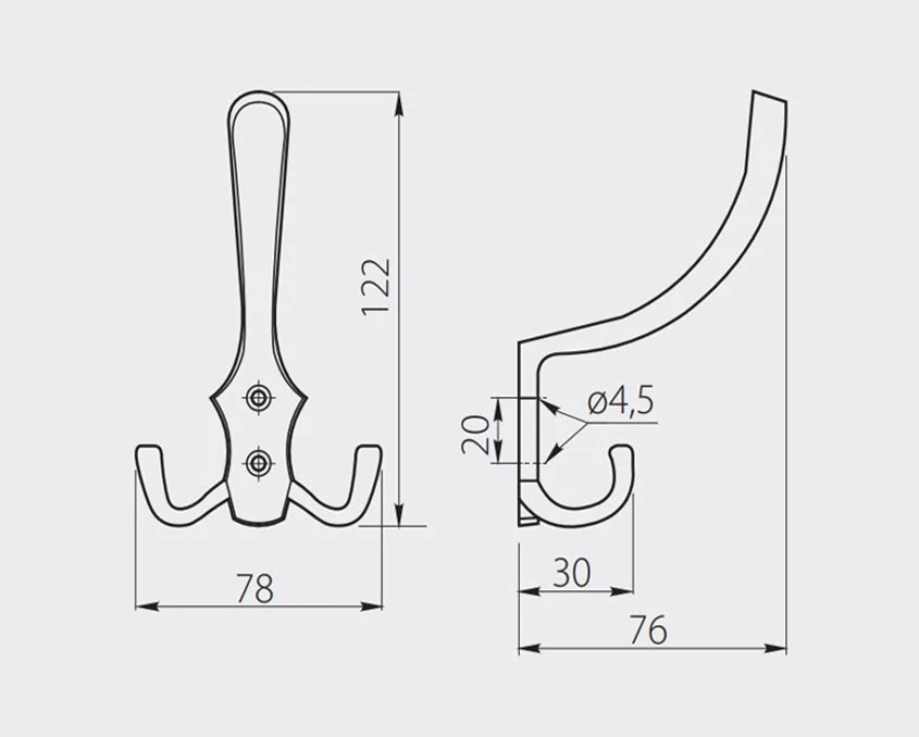 Гачок GTV WZ-A0-K24-20 великий Чорний