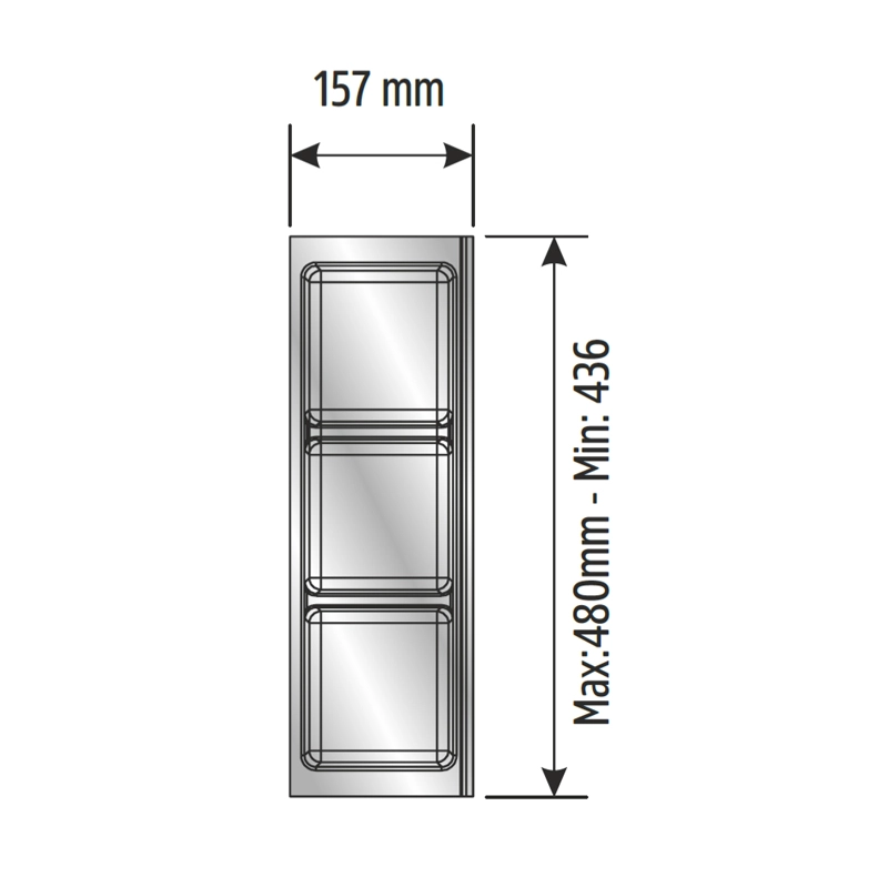 Лоток для столовых принадлежностей тройной Mesan TRAYBOND 105-83-03-309 107 мм Антрацит