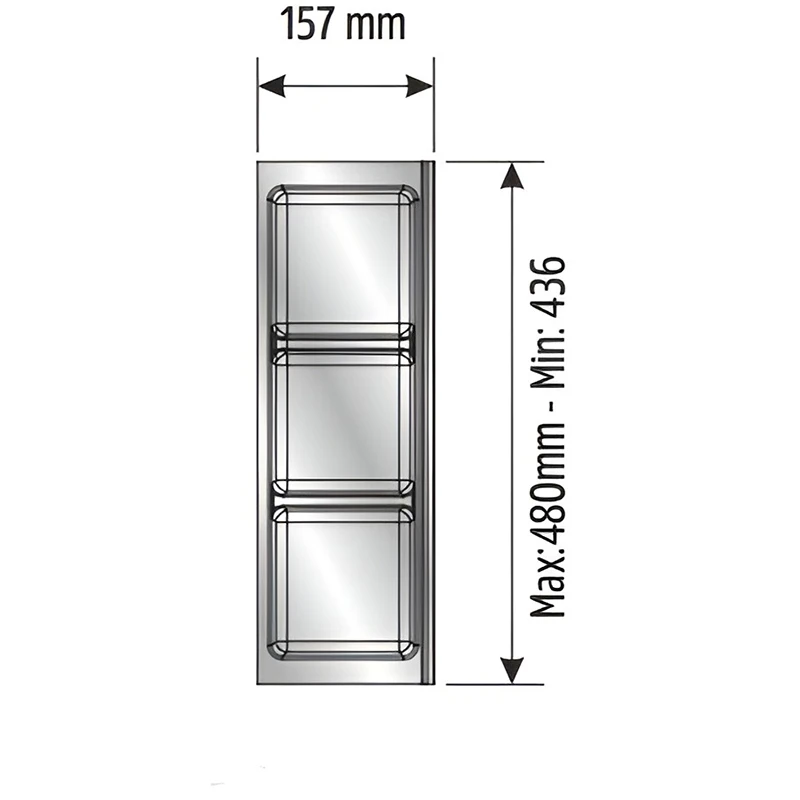 Лоток для столовых принадлежностей тройной Mesan TRAYBOND 105-83-06-309 157 мм Антрацит - 2