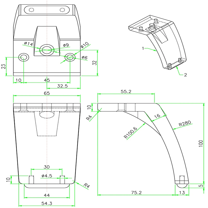 Ніжка меблева IPEA WINTER 20AWINL105S Н-105мм Алюміній полірований - 2