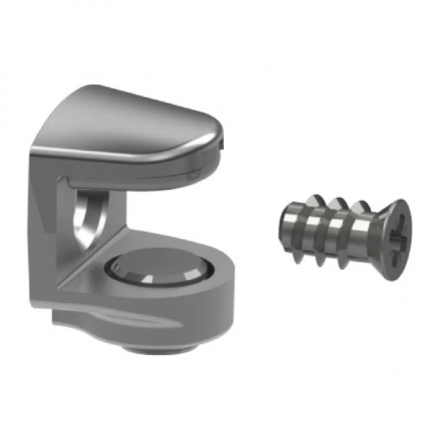 Полкодержатель для стекла Mesan под толщину 4-8мм с пластиковым винтом 103-05-02-401 Хром