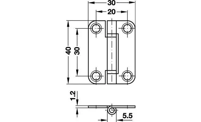 Завіса Hafele для дверей "гармошка" 30х40мм 354,14,709 Нікель - 2