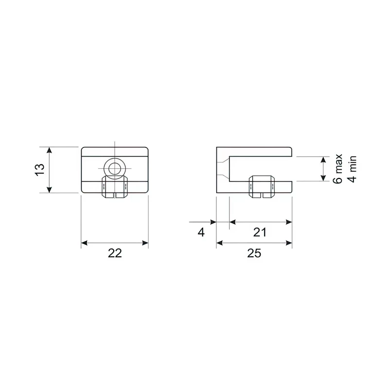 Держатель для стекла и зеркал DC PLK-ST-SM Хром с черной вставкой - 2