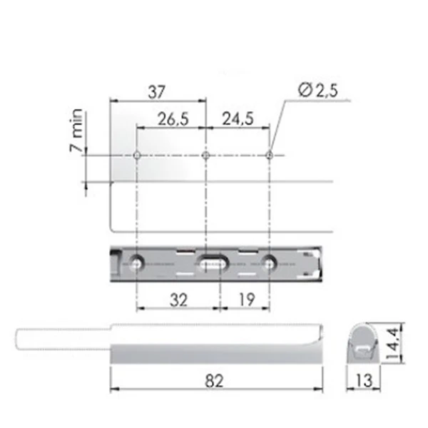 Крепление для выталкивателя Italiana Ferramenta K PUSH 36мм Серый - 2