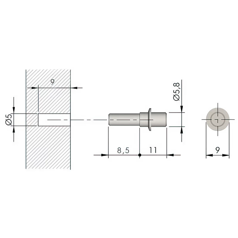 Дюбель для полицетримача Italiana Ferramenta FLIPPER з єврогвинтом - 2