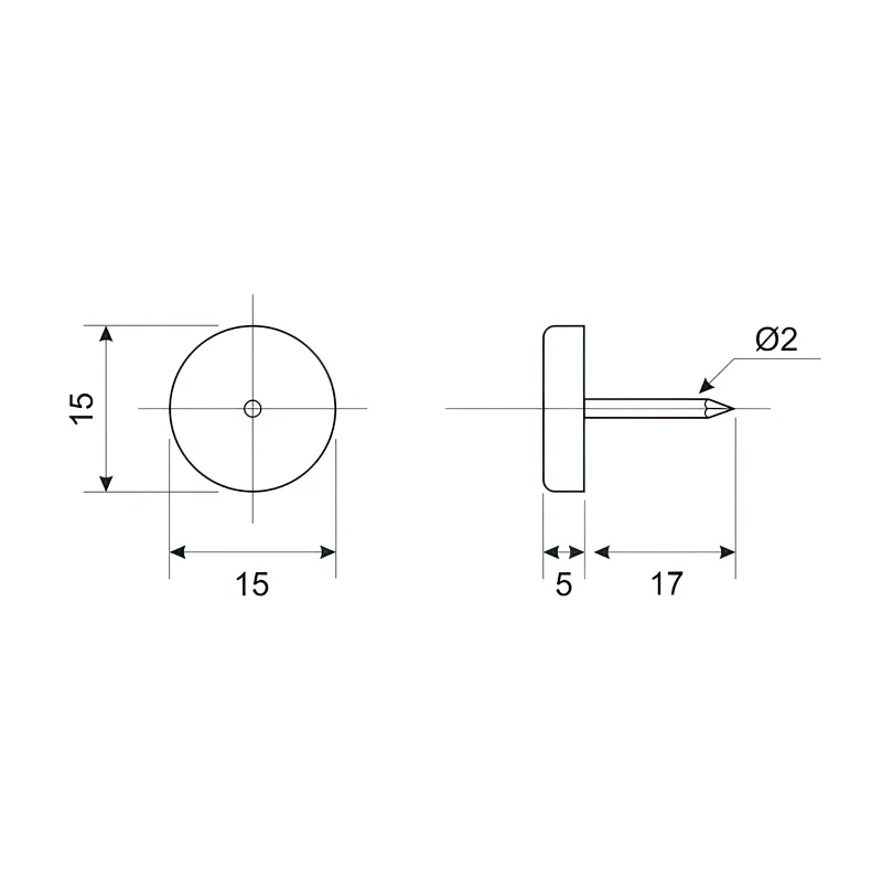 Ніжка меблева пластикова DC з цвяхом Н-5мм - 2