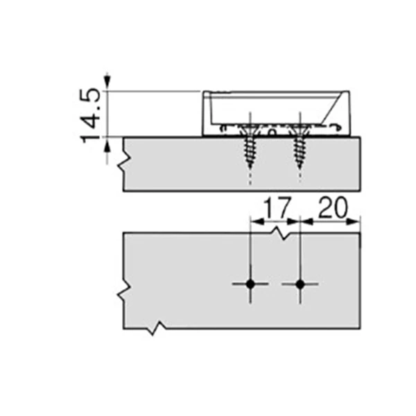 Адаптер прямой для короткого выталкивателя TIP-ON Blum 956.1201 TIP-AP V50TERS Черный - 2