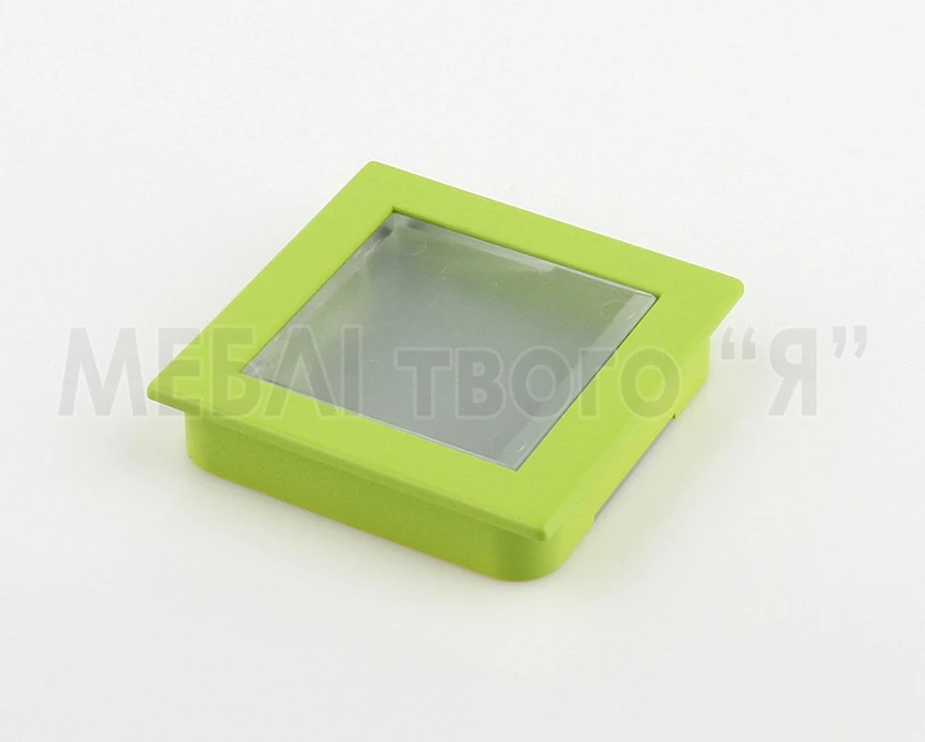 Меблева ручка Poliplast РП-23 Зелений матовий/Прозорий