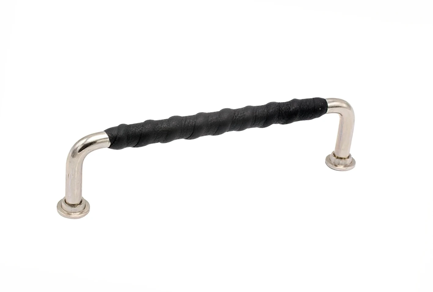 Мебельная ручка металлическая Beslag Design 1353 330710-11 Никель/Натуральная кожа