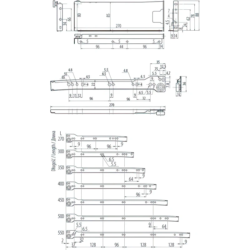 Напрямні GTV метабокс  MP-150300-10 L-300 мм H-150 мм Білий - 2