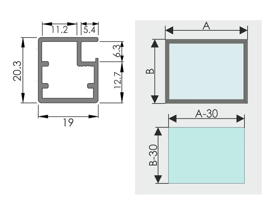 Профиль алюминиевый Выбор рамочный Профиль М1 5,95м Черный BRUSH - 2