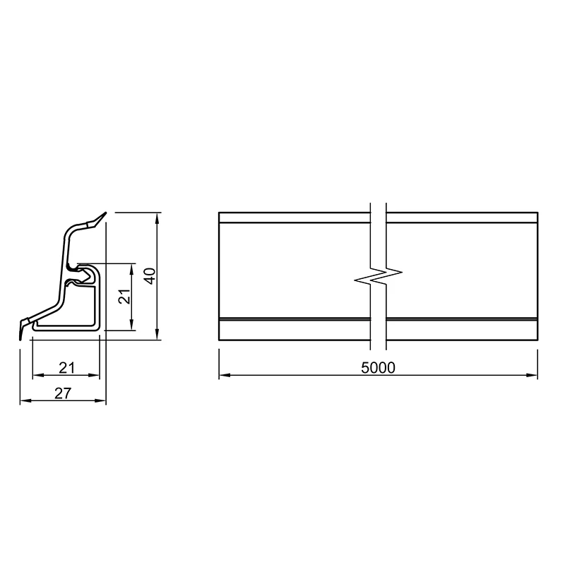 Плінтус кухонний Rehau 127 Раувалон 5000 мм Алюміній 633602-022 - 2