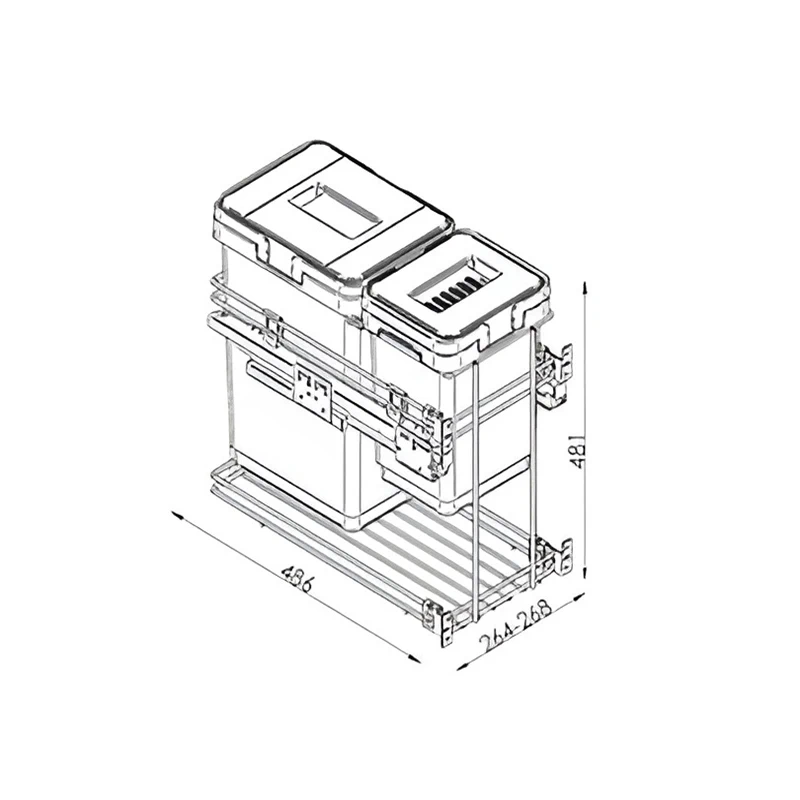 Система сортування відходів з дотягувачем Vibo Kombi easy PKBMM302MC 300 мм - 2