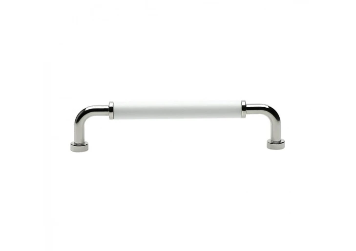 Мебельная ручка металлическая Beslag Design BROHULT M 397046-11 Никель/Белый