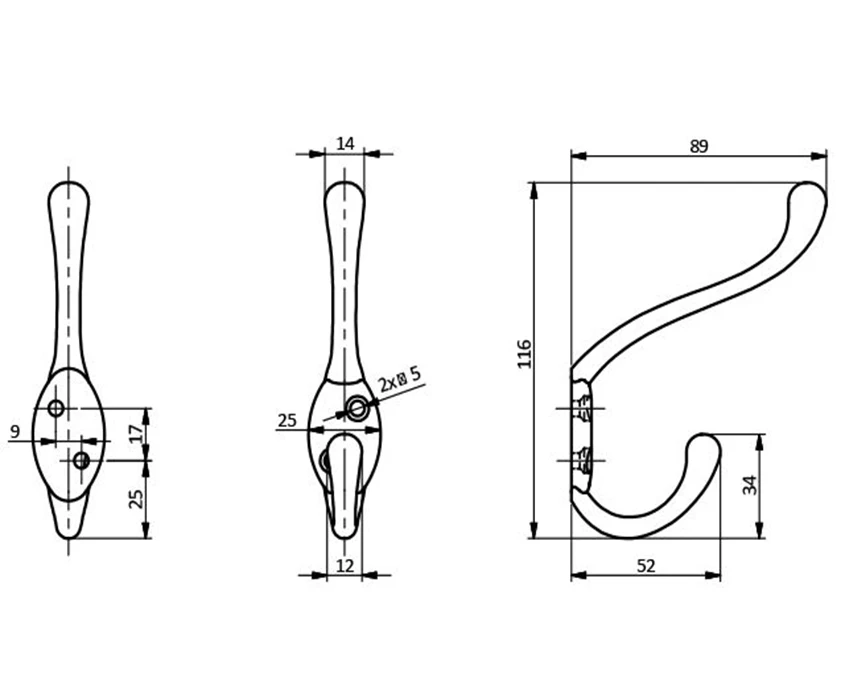 Гачок GTV  WA-MALAG-A0-20 Чорний - 2