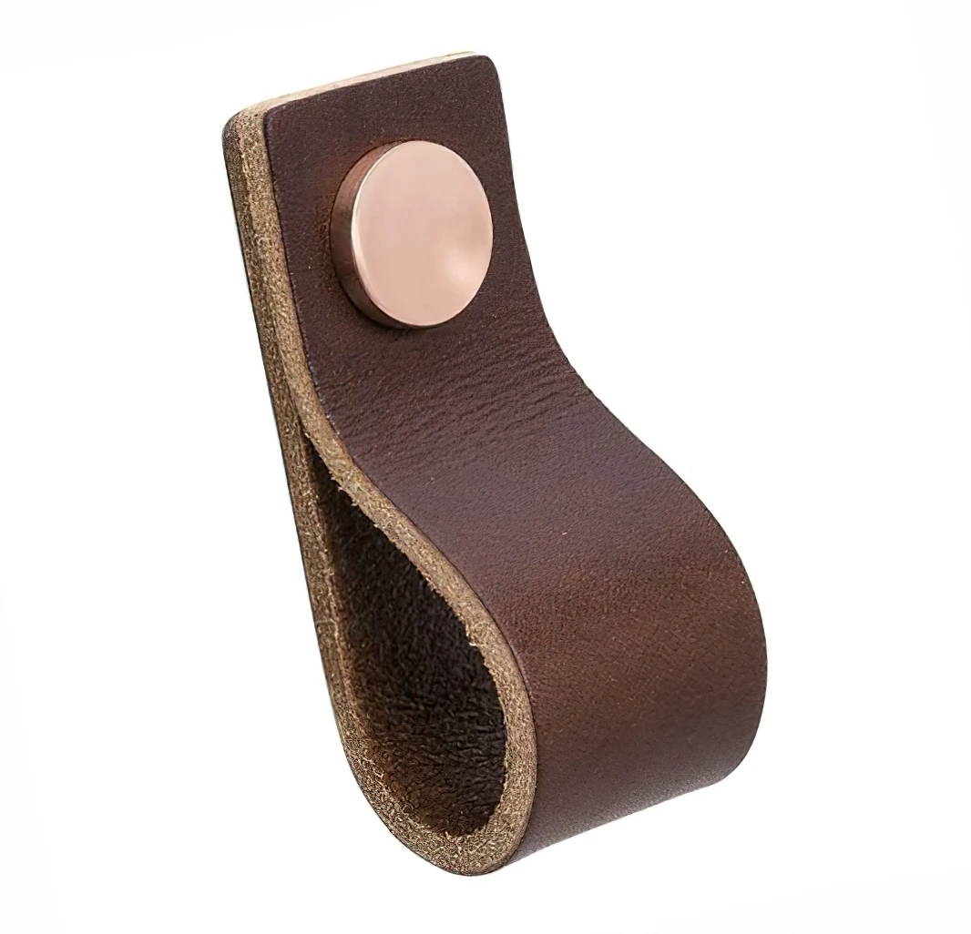 Мебельная ручка Beslag Design из натуральной кожи 333132-11 Коричневый/Медь