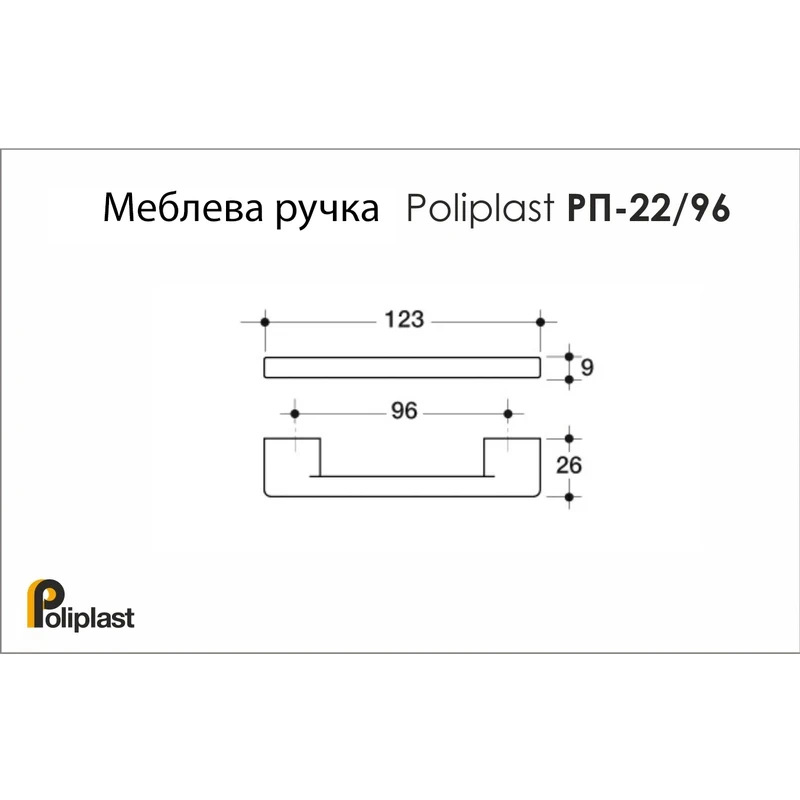 Меблева ручка Poliplast РП-22/96 Бірюзовий глянець - 2
