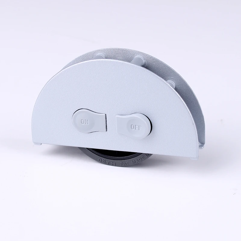 Ролик меблевий врізний OgTM ON/OFF ZAMA 1,1 D-60мм під плиту 18мм Алюміній/Сірий