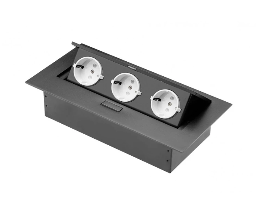Удлинитель GTV AE-PB03GS-20 Schuko 3 розетки Черный