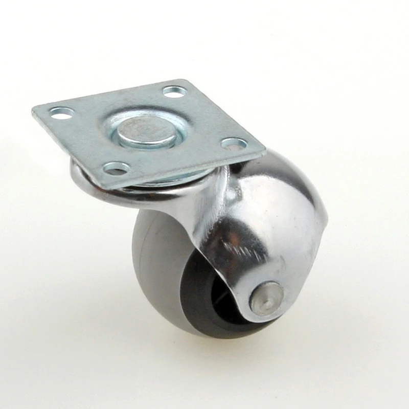 Ролик мебельный резиновый с планкой Giff D-40мм Серый