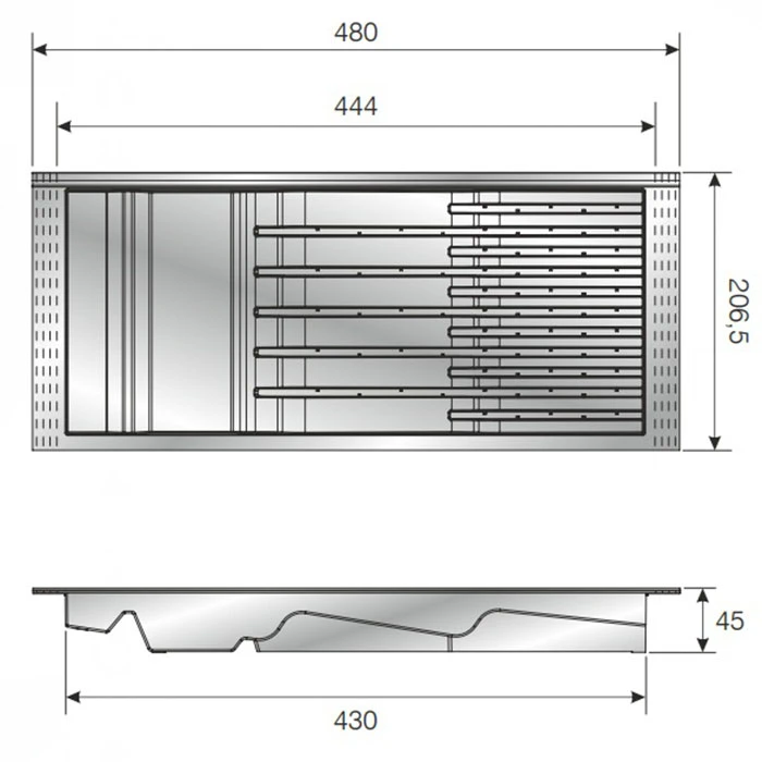 Лоток для ножей Mesan TRAYBOND 105-83-53-309 206,5 мм Антрацит - 2